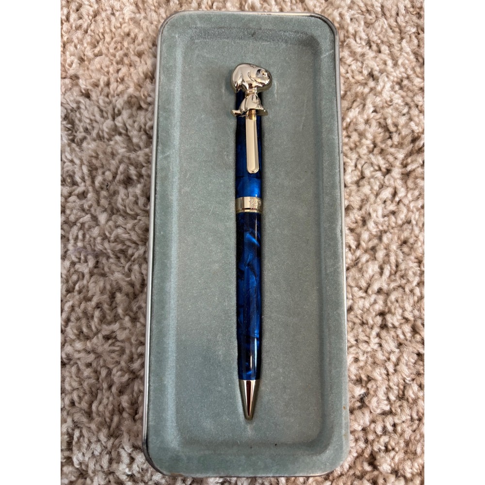 Peanuts Stylus Pen Pals Snoopy Ballpoint Pen Blue Marbled with Tin
